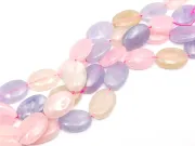 Sirag scurt Jad oval 18x13mm mix pastel