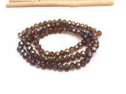 Margele cristal rondel fatetat 4x3mm maro AB (sirag)