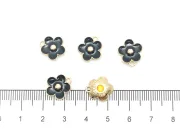 Charm auriu floare 13x11.5mm negru