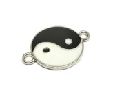 Link argintiu yin yang 24x17mm