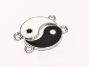Link argintiu set yin yang 22x10mm