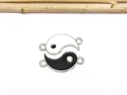 Link argintiu set yin yang 22x10mm