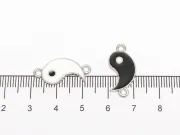Link argintiu set yin yang 22x10mm