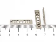 Charm otel inoxidabil 201 dreptunghi cu luna 26x6x1.5mm