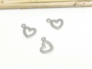Charm otel inoxidabil 201 inima 14x11mm