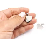 Charm otel inoxidabil 304 inima 20x19x1.5mm
