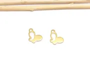 Pandantiv charm fluture otel inoxidabil 304 placat IP auriu 14x10x1mm