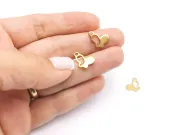 Pandantiv charm fluture otel inoxidabil 304 placat IP auriu 14x10x1mm