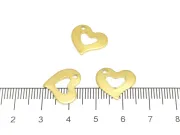 Pandantiv charm inima otel inoxidabil 304 placat IP auriu 15x13x1mm