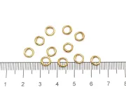 Zale sudate cu doua orificii pentru terminatie bijuterii otel inoxidabil 304 placat IP auriu 6x1mm (1buc)
