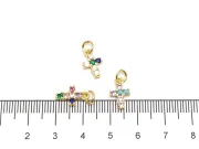Charm cruce din cubic zirconia auriu 12x7mm multicolor