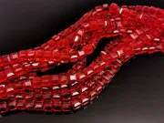 Margele cristal cub fatetat 6mm rosu (sirag)