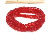 Margele cristal cub fatetat 6mm rosu (sirag)