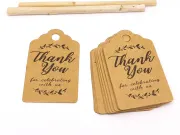 Etichete hartie natur 50x30x0.4mm thank you (50buc)