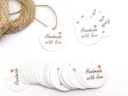 Etichete hartie handmade cu snur 30x0.4mm (100buc)