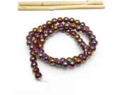 Margele sticla 6mm burgundy grape AB (sirag)