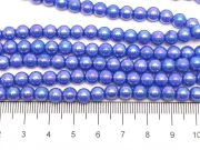 Margele sticla 6mm albastru perlat (sirag)