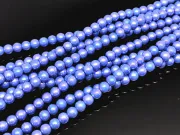 Margele sticla 6mm albastru perlat (sirag)