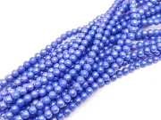 Margele sticla 6mm albastru perlat (sirag)