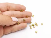 Margele otel inoxidabil 304 auriu inima 5x5x3mm (1buc)