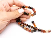Sirag agate striped sfere 8mm maroniu