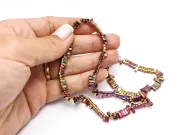 Sirag hematit dreptunghi cu doua orificii 6x2mm iris burgundy