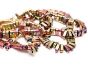 Sirag hematit dreptunghi cu doua orificii 6x2mm iris burgundy