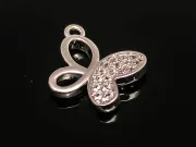Charm fluture din cubic zirconia argintiu 13x11mm