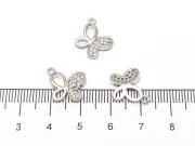 Charm fluture din cubic zirconia argintiu 13x11mm