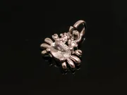 Charm crab din cubic zirconia argintiu 8x7.5mm