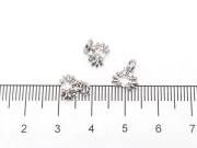 Charm crab din cubic zirconia argintiu 8x7.5mm