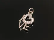 Charm love din cubic zirconia argintiu 15x10mm