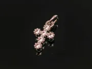 Charm cruce din cubic zirconia argintiu 11x7mm