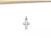 Charm cruce din cubic zirconia argintiu 11x7mm