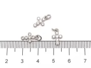 Charm cruce din cubic zirconia argintiu 11x7mm