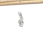 Charm cheia sol din cubic zirconia argintiu 13x5mm