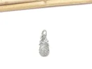 Charm ananas din cubic zirconia argintiu 10x5mm