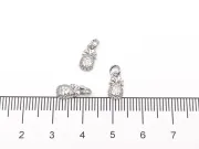 Charm ananas din cubic zirconia argintiu 10x5mm