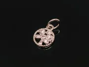 Charm copacul vietii din cubic zirconia argintiu 10x8mm