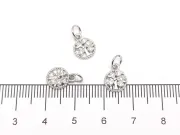 Charm copacul vietii din cubic zirconia argintiu 10x8mm