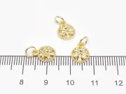 Charm copacul vietii din cubic zirconia auriu 10x8mm