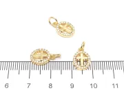 Charm cruce din cubic zirconia auriu 12x8mm