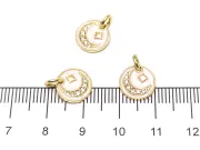 Charm luna cu stea din cubic zirconia auriu 10mm