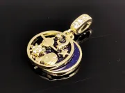 Charm luna si stele din cubic zirconia cu rasina auriu 25x15mm