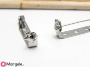 Baza pentru brosa cu siguranta 33x5mm argintiu inchis