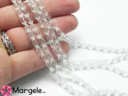 Margele cristal oval 6x4mm transparent (sirag)