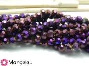 Margele cristal rotund fatetat electroplacat 4mm mov metalic (sirag)