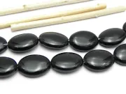 Agate negru oval plat 20x15mm (sirag)