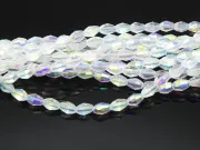 Margele cristal oval 6x4mm transparent AB (sirag)