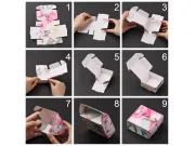 Cutiuta carton pentru bijuterii 6.5x6.5x3cm handmade